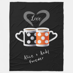 Orange + Black Coffee Color Trenddesign POP ART Fleecedecke