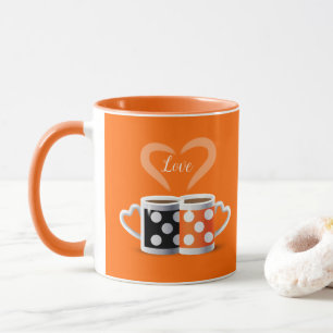 Orange + Black Coffee Color Trenddesign POP ART Tasse