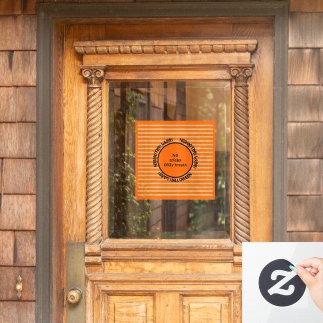 Orange Black Gold Modernes Halloween Fensterklamme Fensteraufkleber (Haustür)