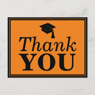 Orange Black Grad Cap Vielen Dank Postkarte