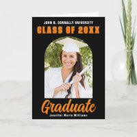 Orange Black Graduate Foto Klapper Abschluss