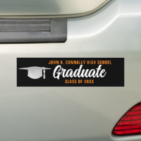 Orange Black Graduate Personalisierter Abschluss