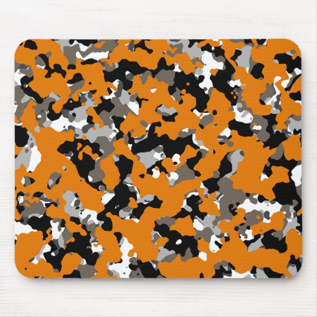 Orange Black Gray Tan Camouflage Camouflage drucke Mousepad (Vorne)