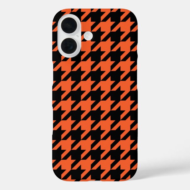 Orange Black Hahnentrittmuster Karo Case-Mate iPhone Hülle (Rückseite)
