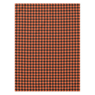 Orange Black Hahnentrittmuster Karo Tischdecke