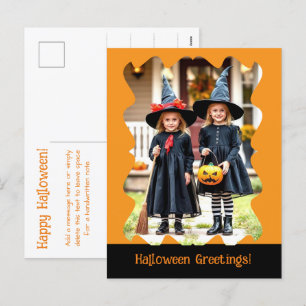 Orange Black Halloween Gruß Foto Postkarten
