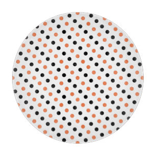 Orange & Black Halloween Polka Dot Cutting Board Schneidebrett