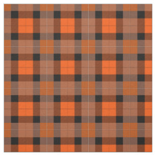 Orange Black Kariert Stoff