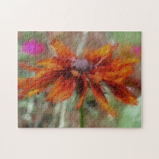Orange Black Mit Augen Susan Blume Art Puzzle (Horizontal)