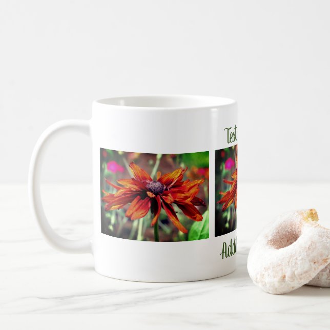 Orange Black Mit Augen Susan Blume Personalisiert Kaffeetasse (Mit Donut)