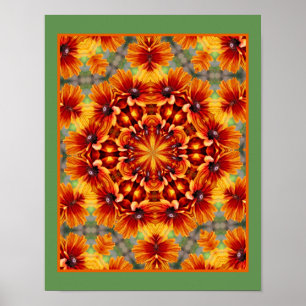 Orange Black Mit Augen Susan Daisy Abstrakt Poster