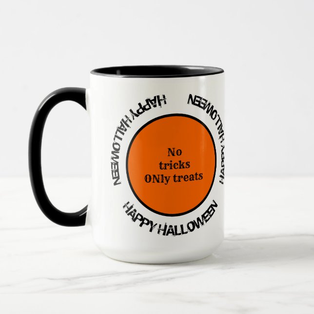 Orange Black Modern Typografy Happy Halloween Tasse (Links)