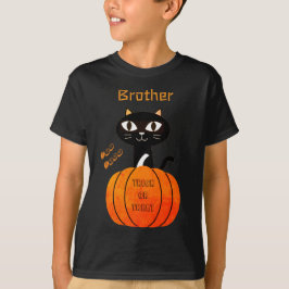 Orange & Black Niedlich Cat Boy Family Halloween T-Shirt