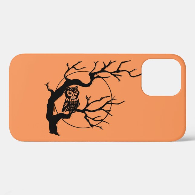 Orange & Black Owl Halloween Case-Mate iPhone Hülle (Rückseite (Horizontal))