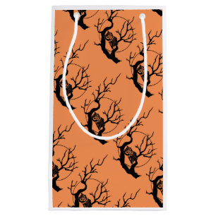 Orange & Black Owls Halloween-Geschenktasche Kleine Geschenktüte