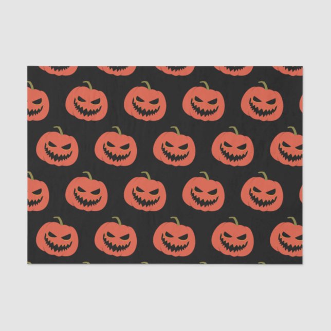 Orange Black Pattern Pumpkin-Halloween-Party Seidenpapier (Vorderseite)