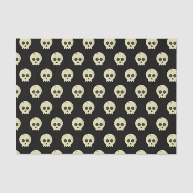 Orange Black Pattern Skull Halloween-Party Seidenpapier (Vorderseite)
