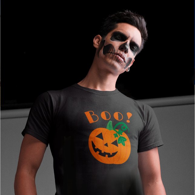 Orange Black Personalisiert Kürbislaterne Boo T-Shirt (Boo to you!)
