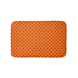 Orange/Black Polka Dots Badematte