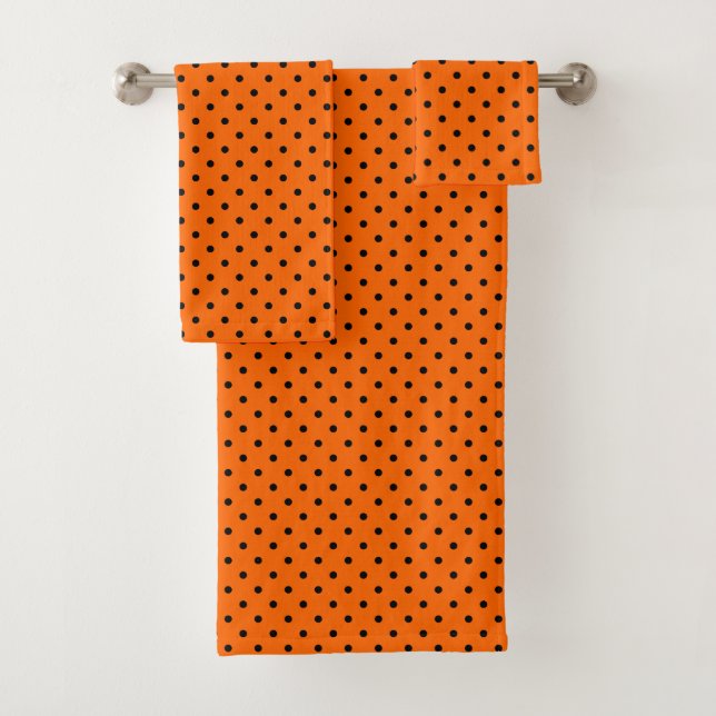 Orange/Black Polka Dots Badetuch Set (Insitu)