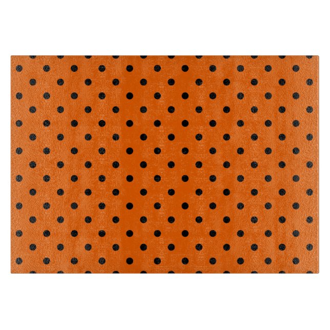 Orange/Black Polka Dots Cutting Board Schneidebrett (Vorderseite)