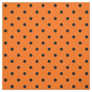 Orange/Black Polka Dots Fabric Stoff
