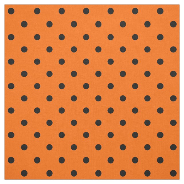 Orange/Black Polka Dots Fabric Stoff (Muster)