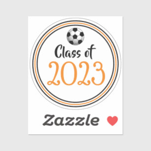 Orange & Black Soccer Class Year Abschluss Aufkleber