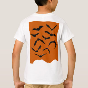 Orange & Black Spooky Moderne glückliche Halloween T-Shirt