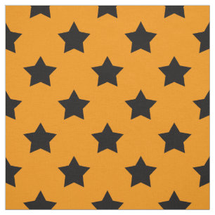 Orange Black Stars Muster dekorative Textil Stoff