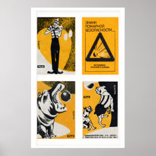 Orange & Black Streichholzschachtel-Etiketten-Rast Poster