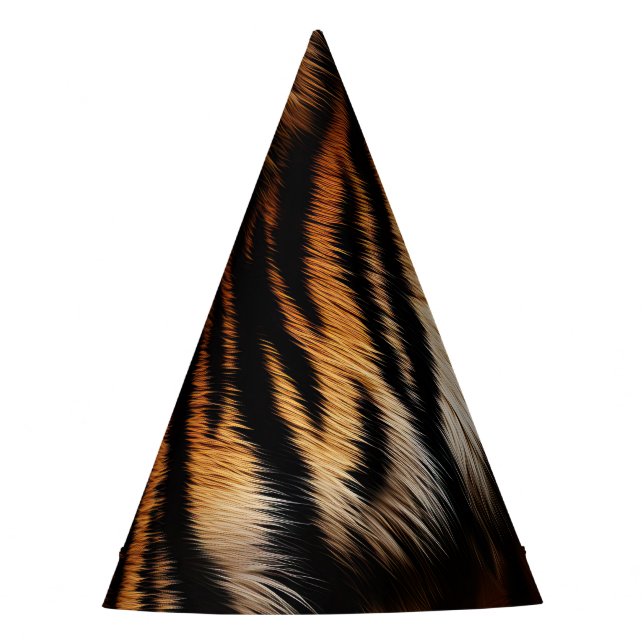 Orange Black Tiger Fur Partyhütchen (Vorderseite)