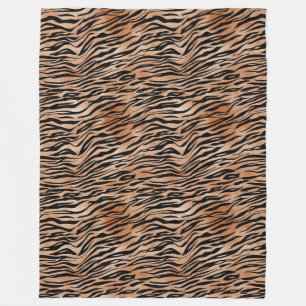 Orange Black Tiger Print Fleecedecke