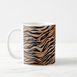 Orange Black Tiger Print Kaffeetasse