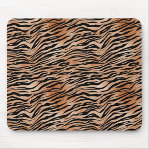 Orange Black Tiger Print Mousepad