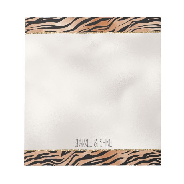 Orange Black Tiger Print Notizblock (Vorderseite)