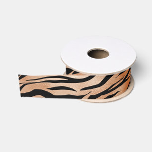 Orange Black Tiger Print Ombre Ripsband