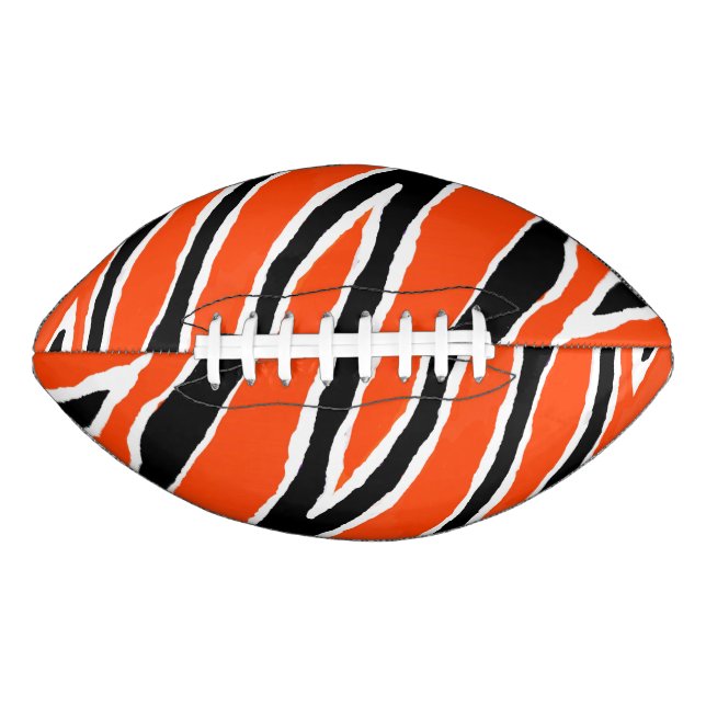 Orange & Black Tiger Strip Design Football (Vorderseite)