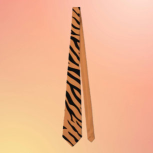 Orange & Black Tiger Stripes Necktie - feines Tier Krawatte
