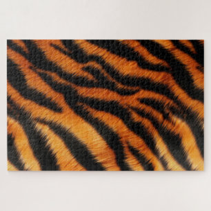 Orange Black Tiger Stripes Puzzle
