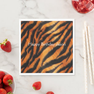 Orange Black Tiger Stripes Serviette