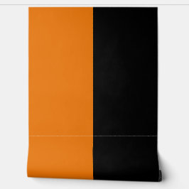 Orange Black Vertical Big Stripes Muster Tapete
