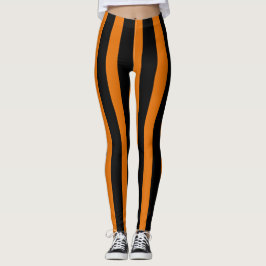 Orange Black Vertical Strip Halloween-Kostüm Leggings