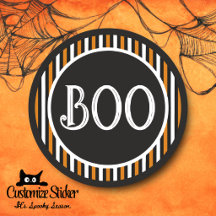 Orange & Black Vintage Streifen Boo