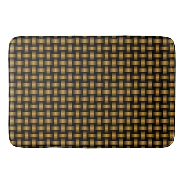 Orange Black Weave Pattern Badematte (Vorderseite)