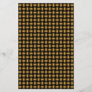 Orange Black Weave Pattern Briefpapier
