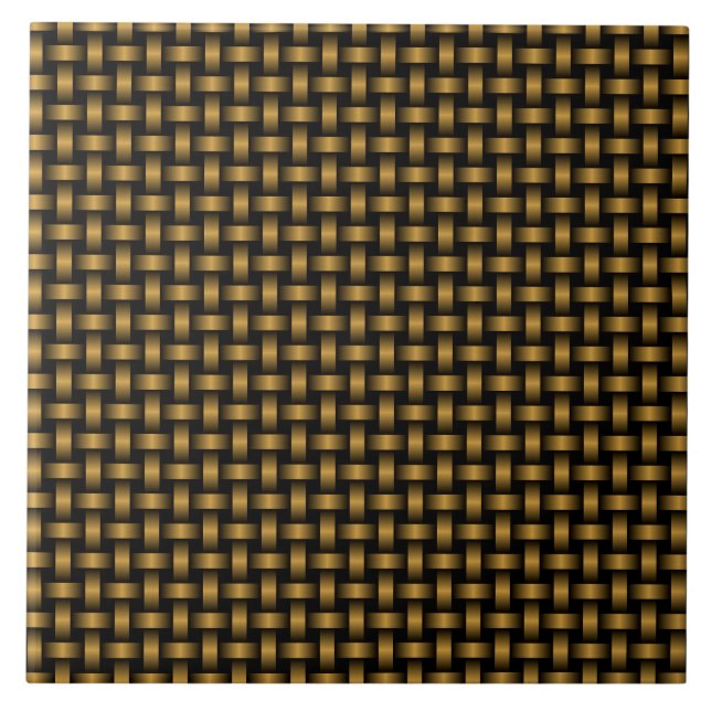 Orange Black Weave Pattern Fliese (Vorderseite)