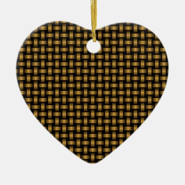 Orange Black Weave Pattern Keramik Ornament (Vorne)