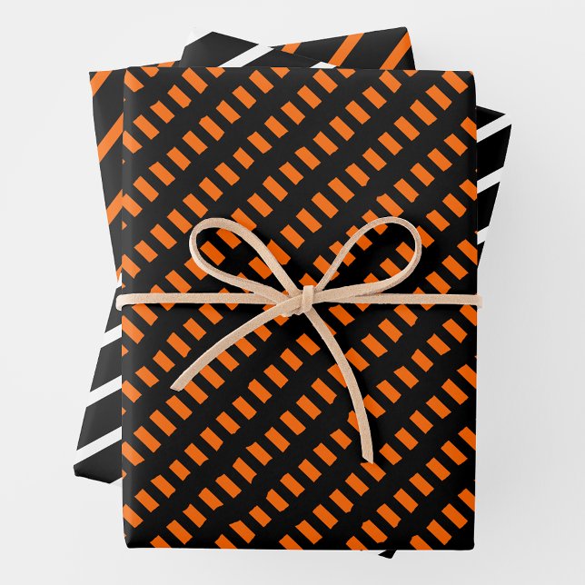 Orange, Black & White Geschenkpapier Set (Von Creator hochgeladen)