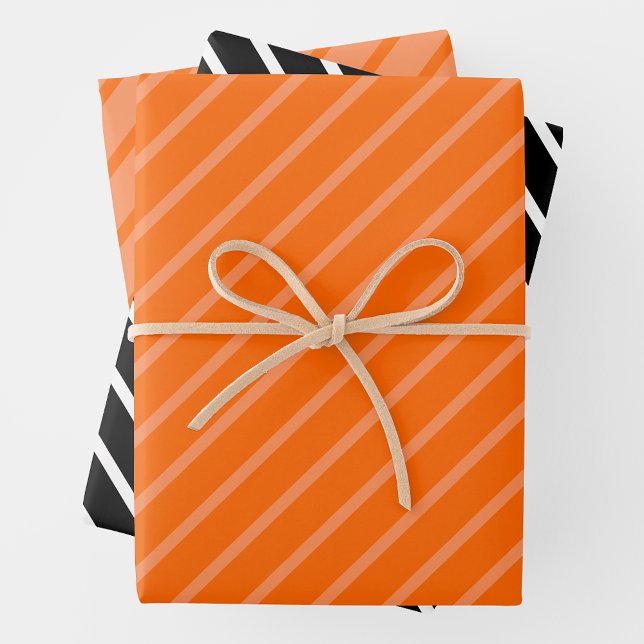 Orange, Black & White Geschenkpapier Set (Von Creator hochgeladen)